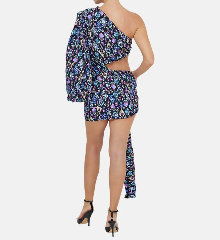 فستان قصير مربوط بتفاصيل عرقية