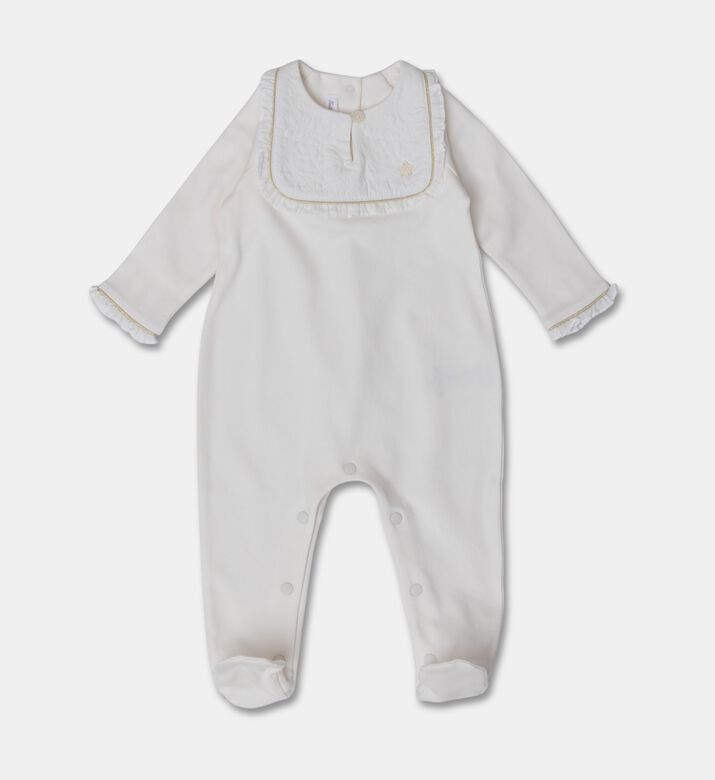 Tartine et Chocolat Ivory Gold Babygrow, Off-white, 18m, Packshot View