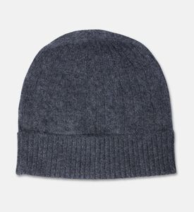 Galeries Lafayette Cable-knit Turn-up Beanie Hat, Dark-grey, Fs, Packshot View