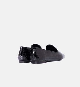 حذاء لوفرز بمقدمة مدببة بنقشة تمساح