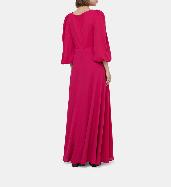 Rhinestones Flowy Sleeves Maxi Gown