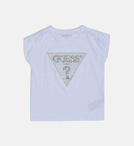 تيشيرت قصير الأكمام مزين بترتر