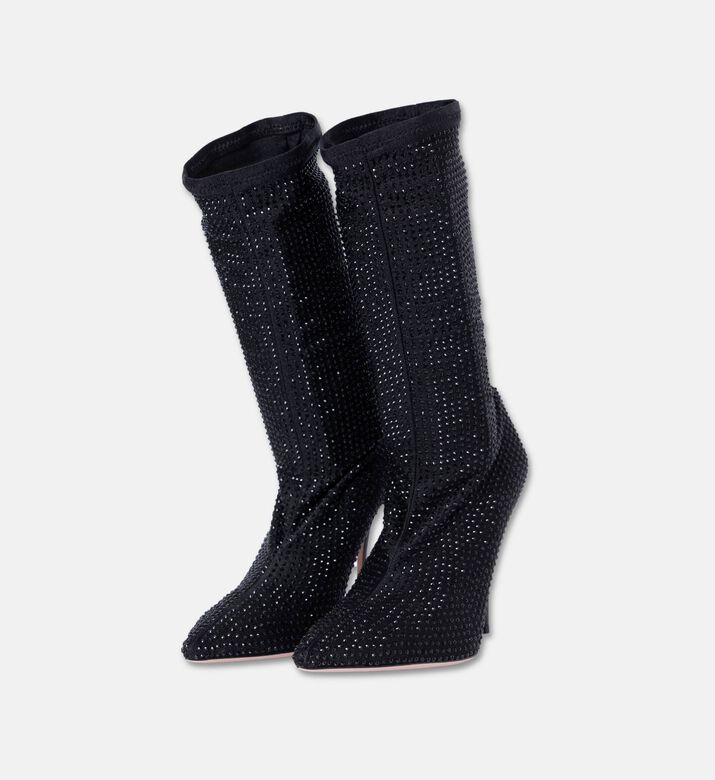 Gedebe Micro-crystals Embellished Mini Boots, Black, Eu-38, Packshot View