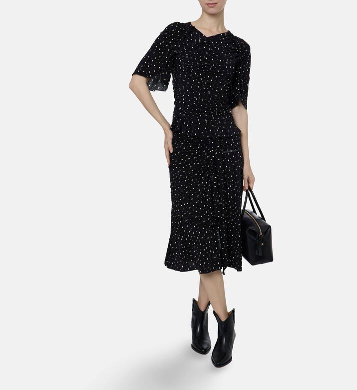 Isabel Marant Ruched Polka-dot Short-sleeve Top, Model View