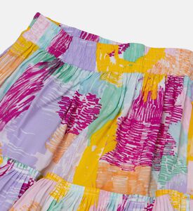 Multicolored Flared Mini Skirt