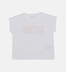 تيشيرت بياقة دائرية مزين بترتر