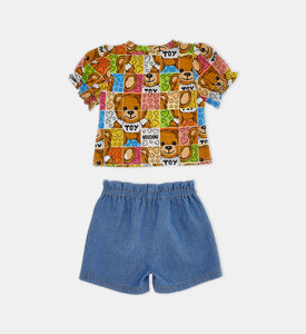 طقم شورت وبلوزة بطبعة لطفلة رضيعة