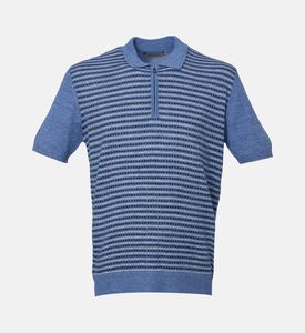 قميص بولو محبوك بنسيج مزخرف