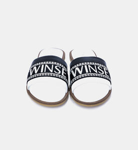 شبشب مسطح بشعار مطرز