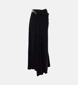 تنورة طويلة مزينة بمشبك وعقدة