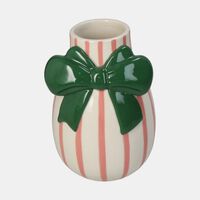 Bow Striped Stoneware Vase