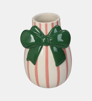 Bow Striped Stoneware Vase