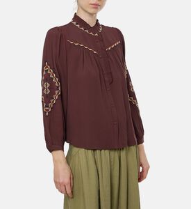 Ba and Sh Tate Geometric Embroidery Blouse, Model View