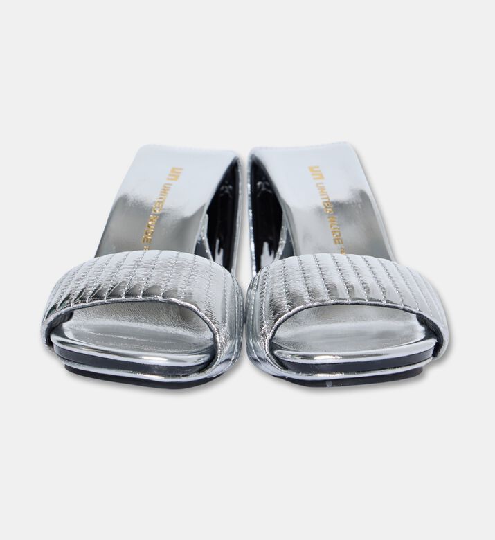 UN United Nude Cow Leather High Heel Sabot Sandals, Silver, Eu-38, Packshot View