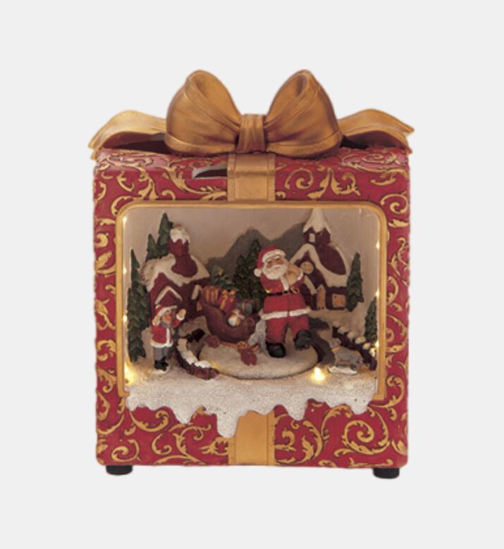 Resin Animated Musical Lit Gift Box