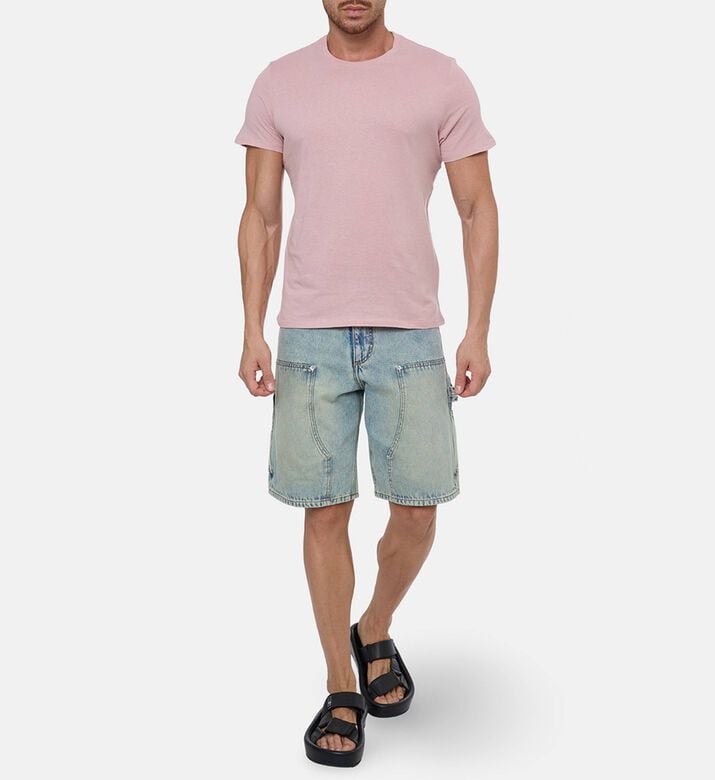 Galeries Lafayette Shishron Organic Cotton T-shirt, Light-pink, L, Model View