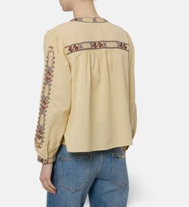 Ba and Sh Embroidered Long-sleeve Blouse, Model View