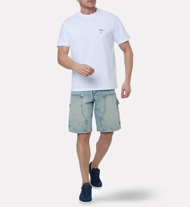 Arte Minimalist Embroidered Heart Logo T-shirt, White, M, Model View