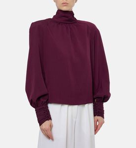 Rowen Rose Blou Oversized, Model View