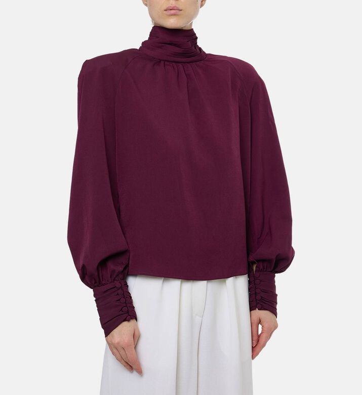 Rowen Rose Blou Oversized, Model View