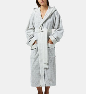 Philip Plein Logo-print Hooded Bath Robe, White, L-xl, Packshot View