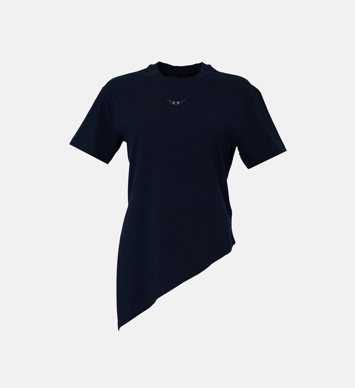 تيشيرت إيدا قصير الأكمام غير متماثل