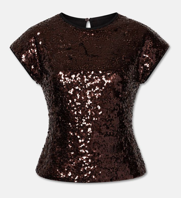 Ganni Velvet Sequin Top, Packshot View