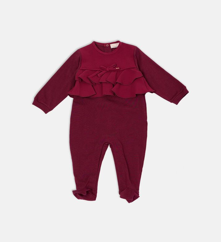 Ruffle-detail Long-sleeve Romper