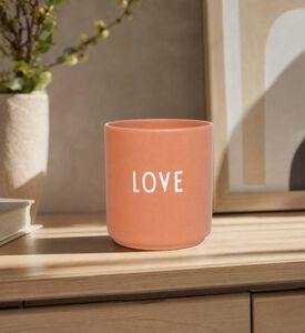 Design Letters Dad Favourite Porcelain Cup, Orange, Love, Model View
