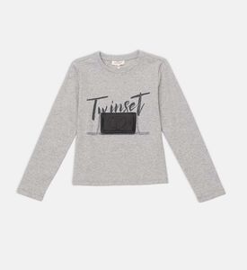 Pocket-detailed Rhinestone Embellished Sweater