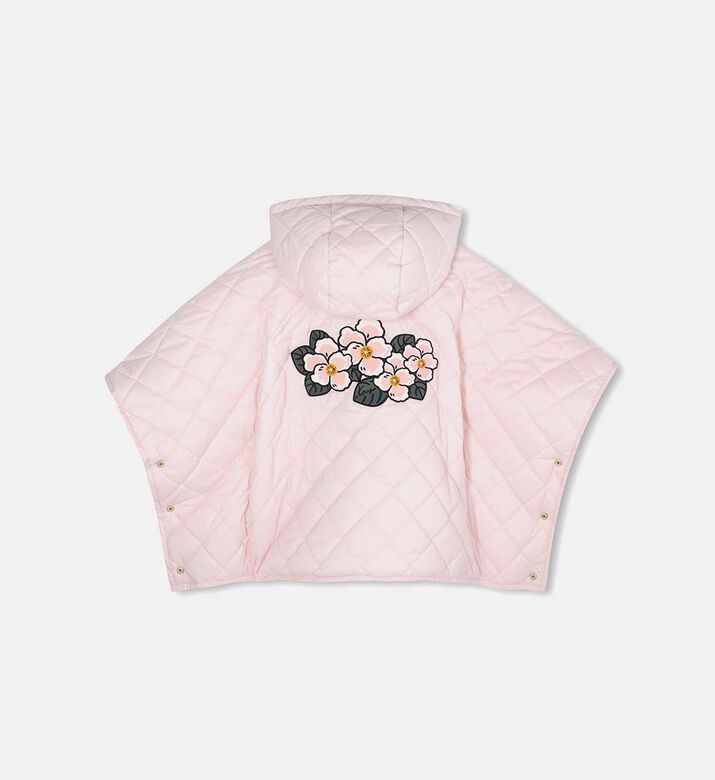 Floral-embroidery Quilted Cape