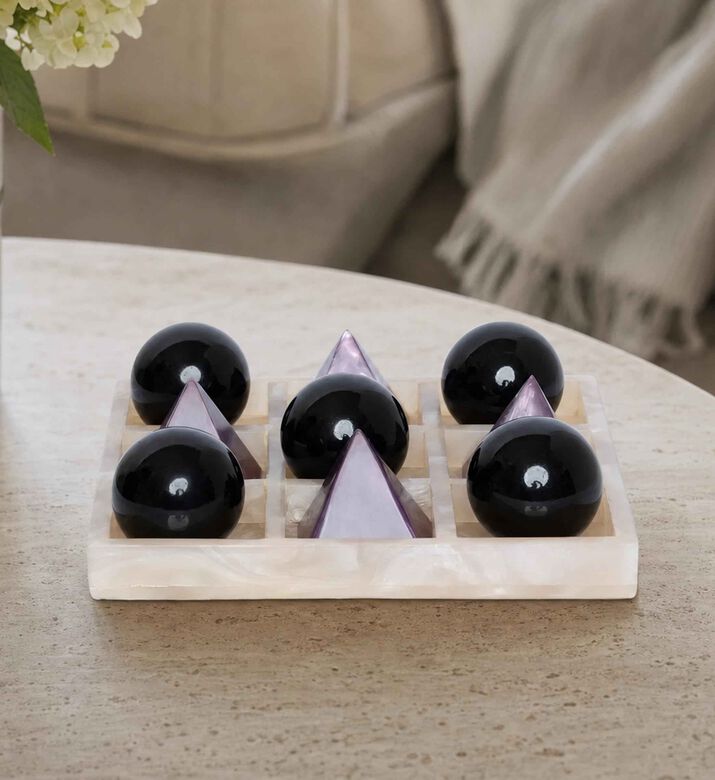 Home Deco and More Glossy Tic Tac Toe Game Board, Model View