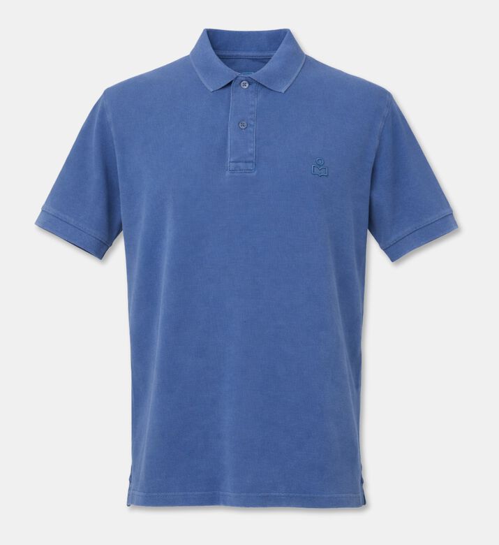 Marant Homme Embroidered Logo Straight-cut Polo Shirt, Indigo, L, Packshot View