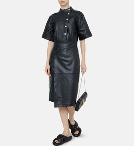 فستان أست متوسط الطول جلد