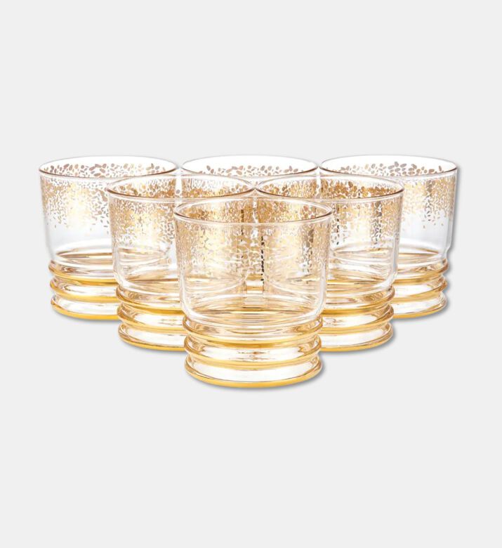 Silsal Cups Glass S6 Tamrah Gold, Packshot View