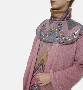 Dalia Al Azem Chevron-print Dress Cardigan 3-piece Set, Model View