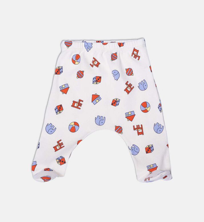 Bobo Choses All-over Colorful Animal Pattern Integrated Footies Pants, Packshot View