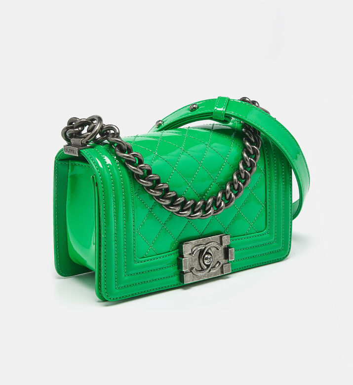 Chanel Preowned Coco Chanel Quilted Patent Leather Small Flap Bag, Packshot View