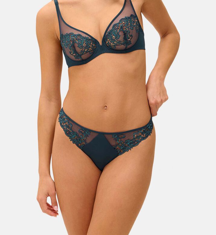 Lace Mesh Embroidered Shorty Briefs