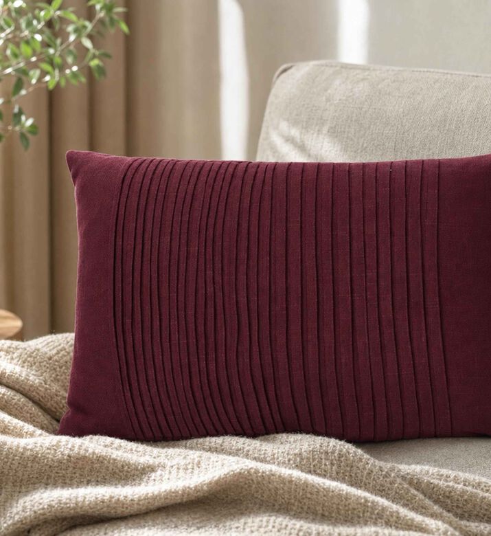 Home Deco and More Celia Pleated Design Cushion, Model View