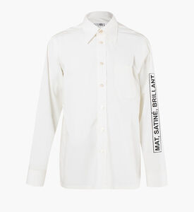 قميص بوبلين قطني بعبارة مطبوعة