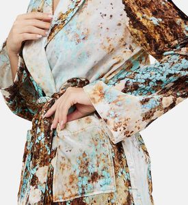 Marble Fabric Belted Shirt Jacket