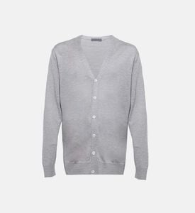 كارديغان كتان حرير بياقة بشكل في