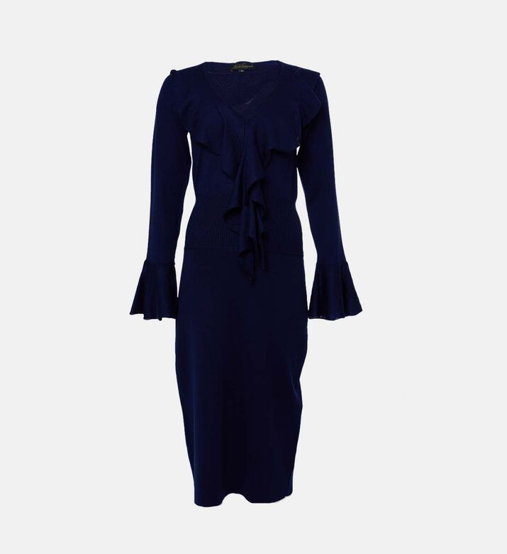 Luisa Spagnoli V-neck Long-sleeve Dress, Packshot View
