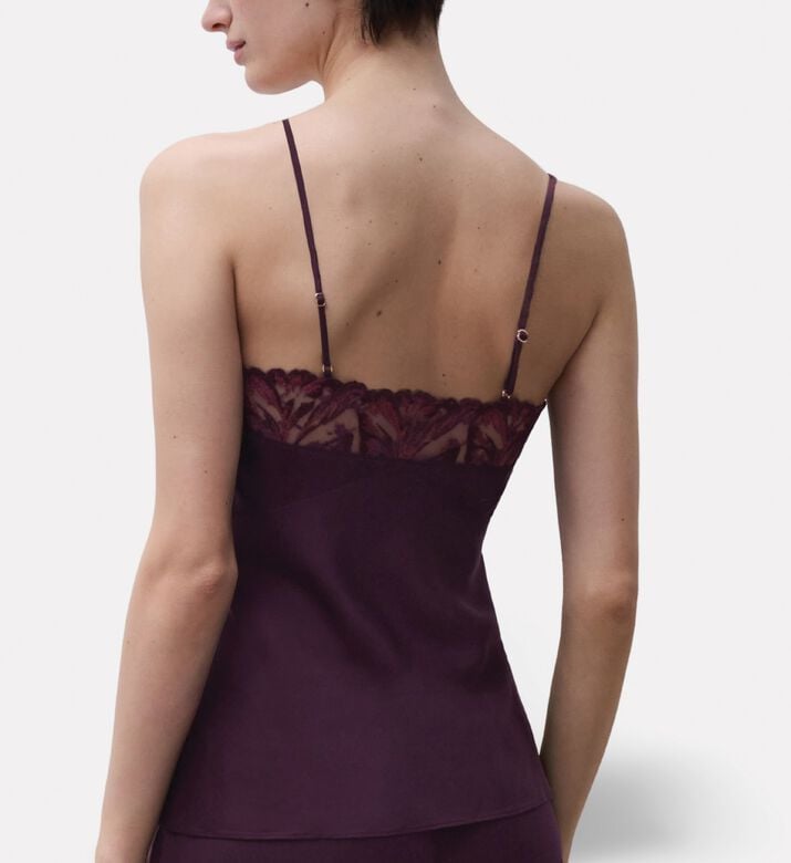 Chantelle Lace Trim Camisole Top, Model View