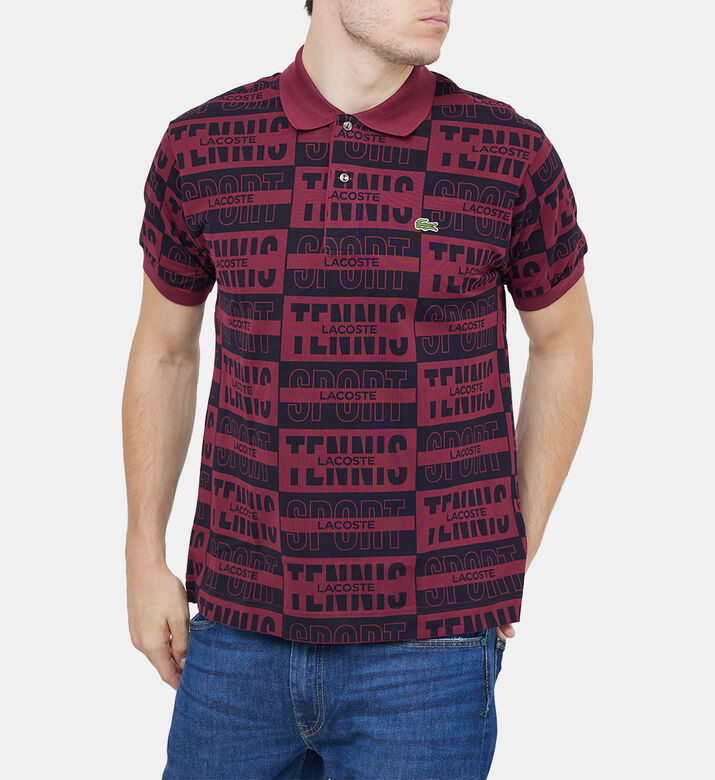 Two Tone Badge Print Polo Shirt Two Tone Badge Print Polo Shirt