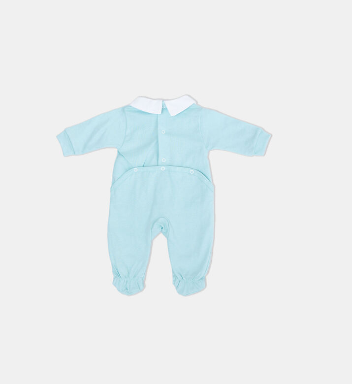 Embroidered Logo Long-sleeve Romper