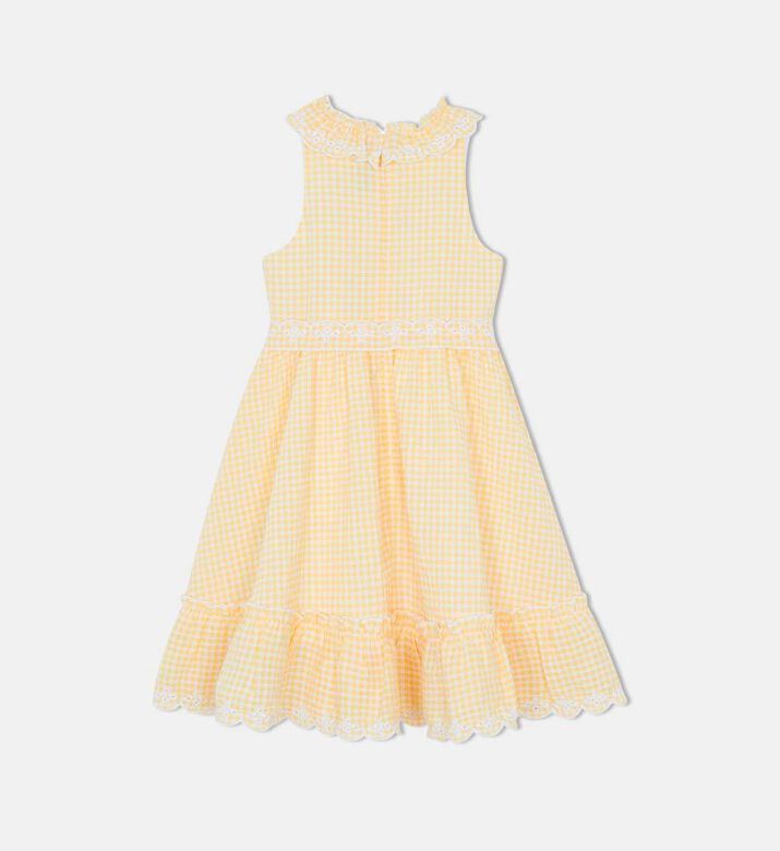 Gingham Lace Trim Dress