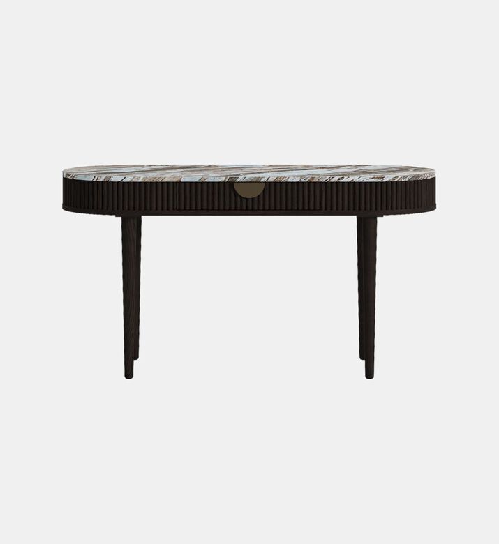 Home Deco and More Oval Marble Top Wood Base Desk, Packshot View