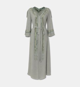 Suzy Matar Embroidered Long-sleeve Belted Dress, Packshot View